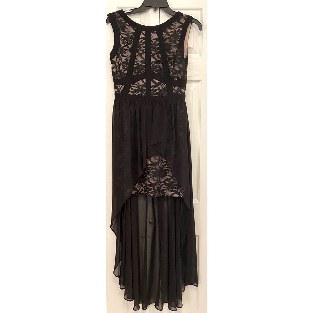 Morgan & Co High Low Black and Tan Dress